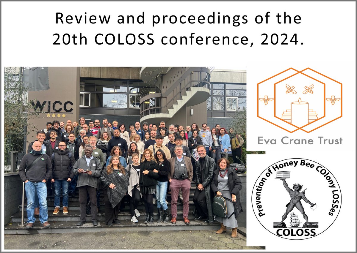Now available: the latest review and proceedings of the 20th COLOSS Association conference. bit.ly/48CUfA9
The Eva Crane Trust is proud to have been able to support this event for the past decade! 
#bees #beeresearch #BeeScience #Sharingknowledge