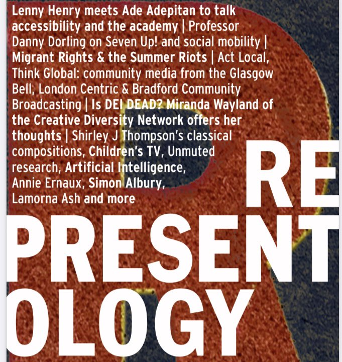 #REPRESENTOLOGY ISSUE SEVEN IS NOW LIVE!
✏️Commentary &amp; research from leading figures in British culture, journalism, academia &amp; diversity
📖Download for Free - shorturl.at/YDnDv
Read, Share, Enjoy!
