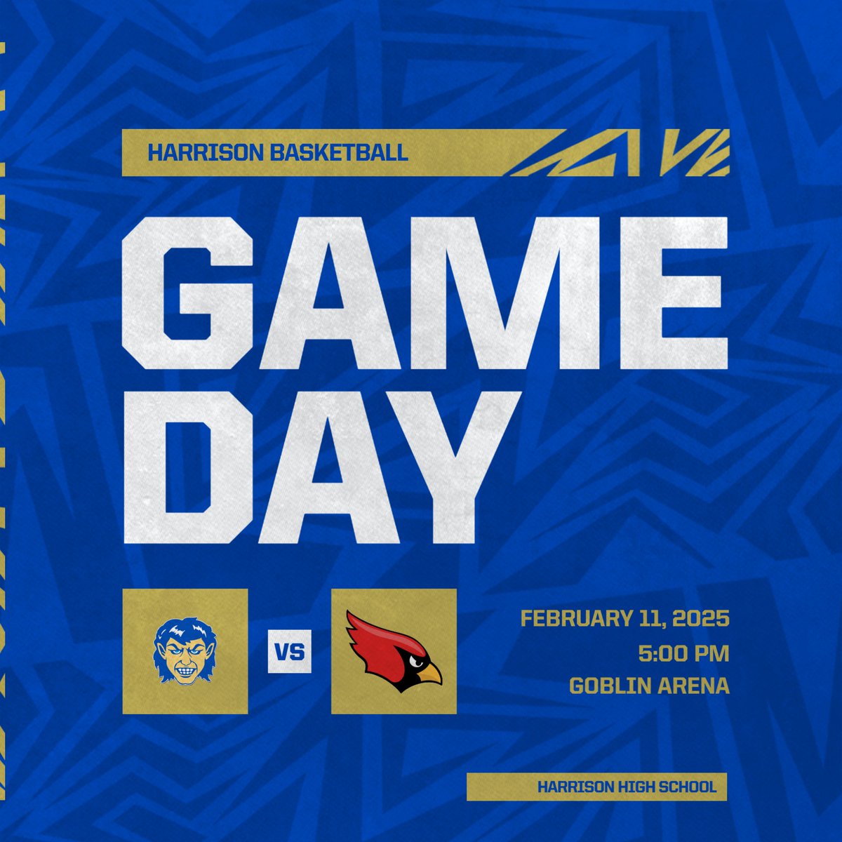 Harrison, AR – February 11, 2025 – The Harrison Goblins and Lady Goblins basketball teams will host the Farmington Cardinals tonight at Goblin Arena.

The Lady Goblins and Lady Cardinals will tip off the action at 5:00 PM, followed by the Goblins and Cardinals. #GoGobs
