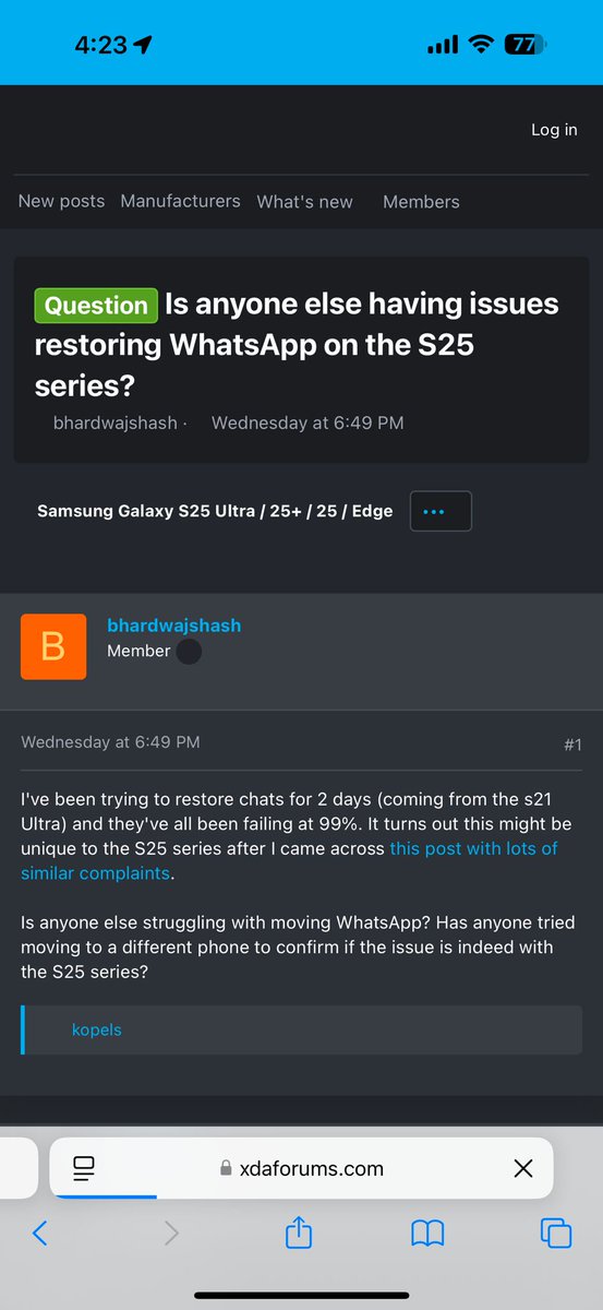 Mahera Goel #TeachSDG's ➡️ #GoalsProject (@maheragoel28) on Twitter photo Bought a new S25 frm Samsung Phoenix Mills Mumbai. Spent 8+ hrs at the store over 2 days trying to restore WhatsApp—no luck. Store admits S25 has issues, with many complaints online. No refund/replacement offered. Terrible customer service. <a href="/SamsungIndia/">Samsung India</a>
<a href="/SumitWalia/">Sumit Walia</a> #samsungs25 Bought a new S25 frm Samsung Phoenix Mills Mumbai. Spent 8+ hrs at the store over 2 days trying to restore WhatsApp—no luck. Store admits S25 has issues, with many complaints online. No refund/replacement offered. Terrible customer service. <a href="/SamsungIndia/">Samsung India</a>
<a href="/SumitWalia/">Sumit Walia</a> #samsungs25