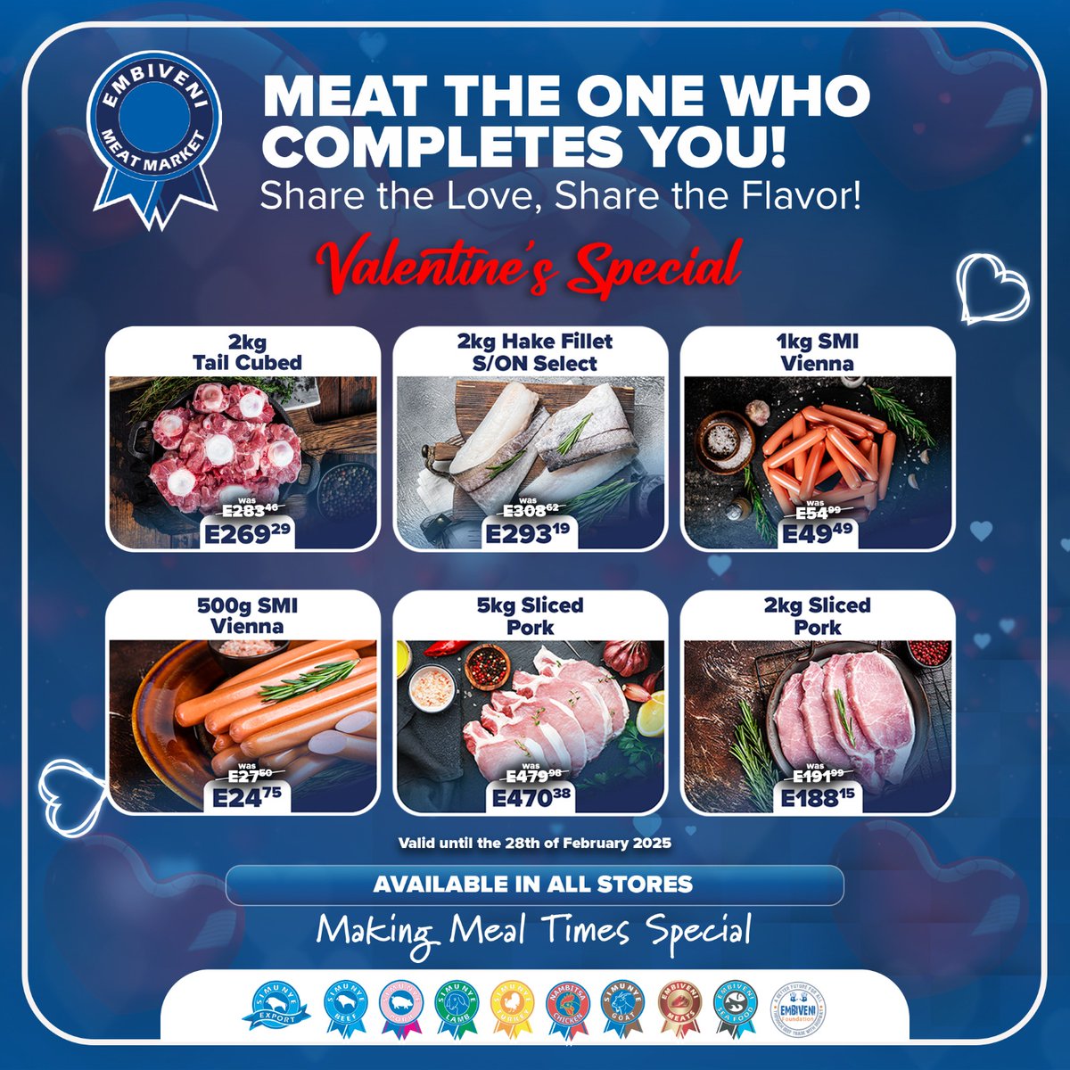 embiveni's tweet photo. LOVE IS SERVED! ❤️
This Valentine’s, MEAT THE ONE WHO COMPLETES YOU! Let the flavors ignite the romance with Embiveni Meat Market’s Valentine’s Special!
#ValentinesFeast #LoveAtFirstBite #EmbiveniValentines #MeatYourMatch https://t.co/C6P1hlA2Cn