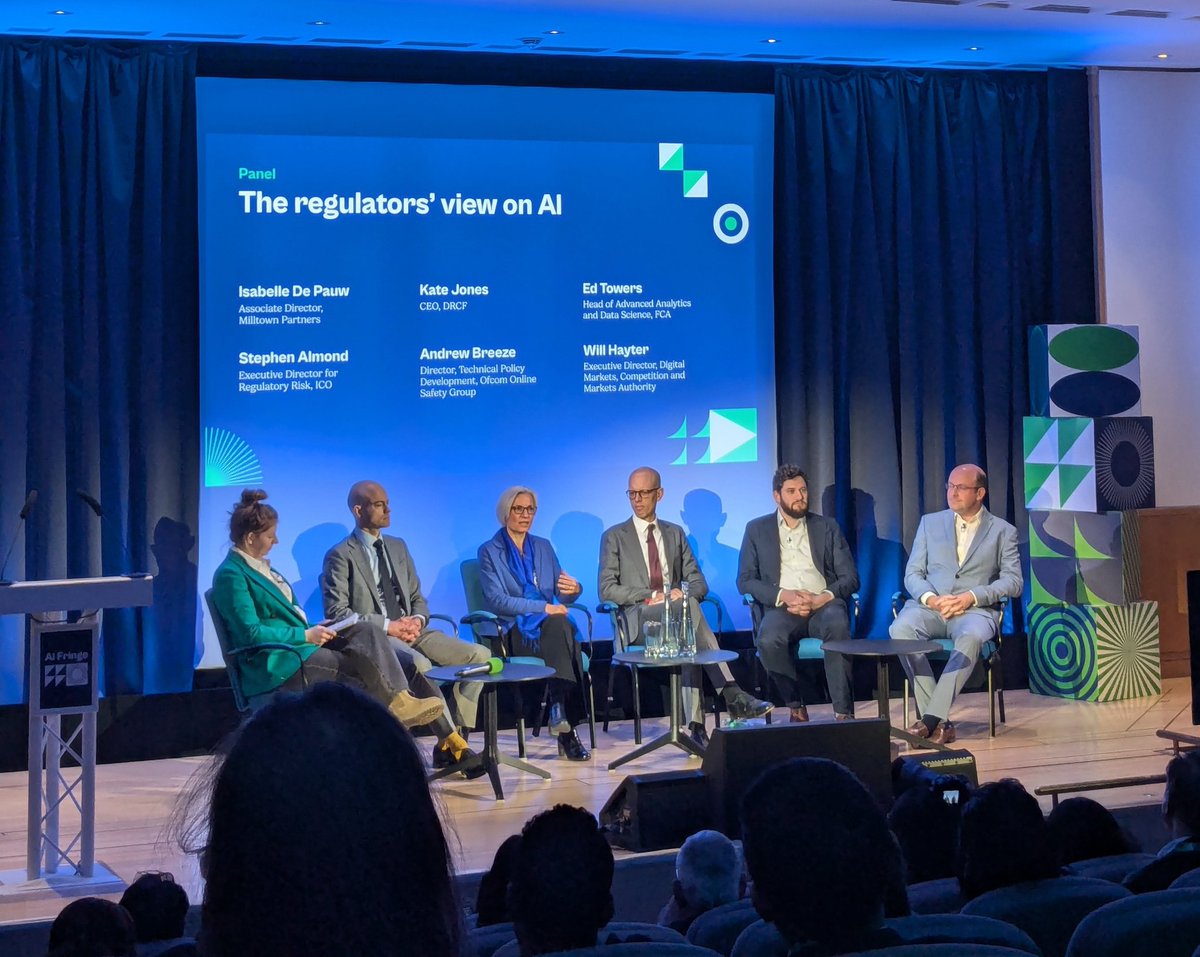 Interesting panel at #AIFringe. Plenty of talk of aligning with each other &amp; international counterparts, but you can see from the size of the panel just how many different regulators there are with some claim of jurisdiction over AI. A lot to contend with if you're a startup.