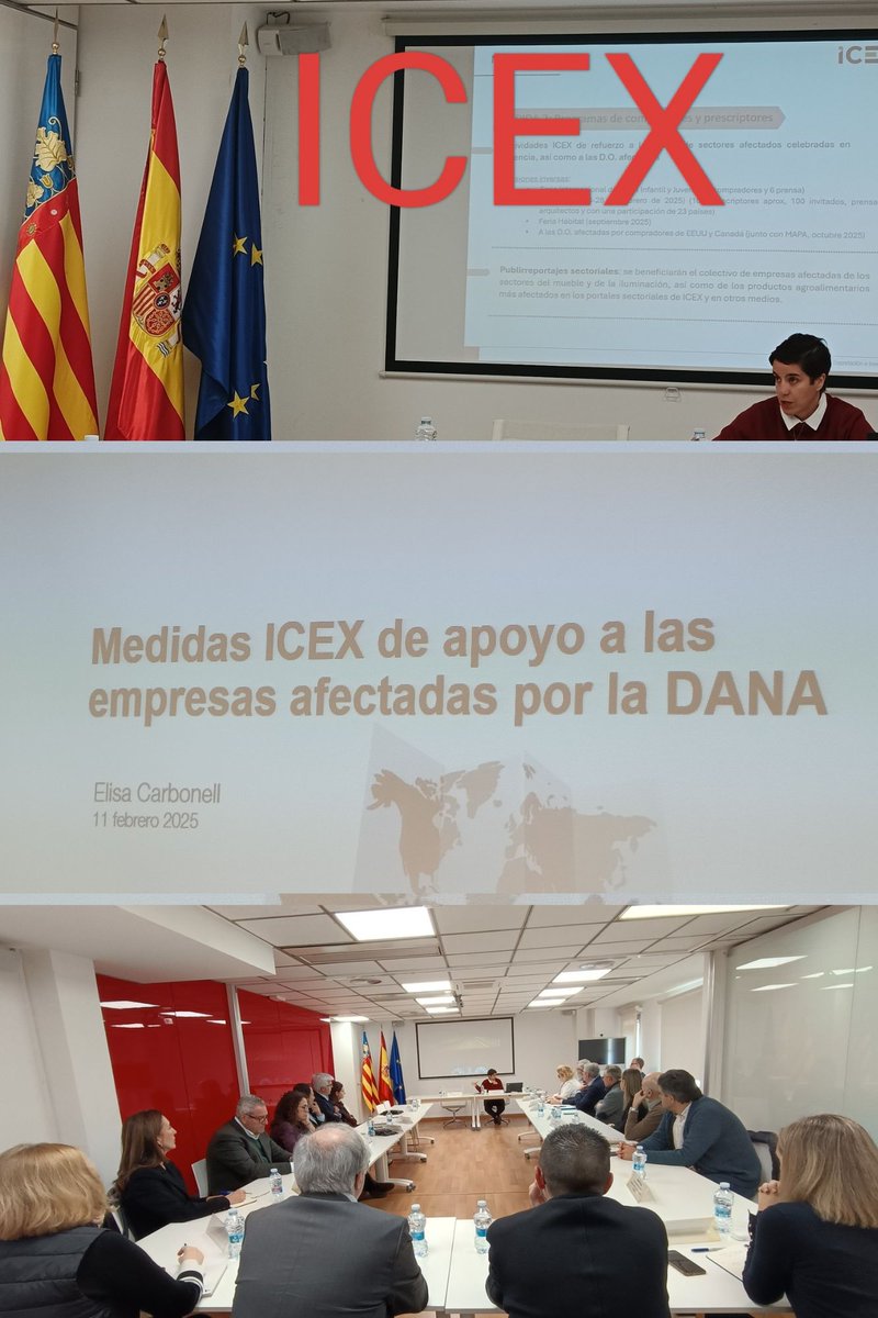 Hoy asistimos a la reunión sobre ayudas a la internacionalizacion para empresas DANA por ICEX de la mano de la Secretaria de Estado de Comercio y la Consejera Delegada ICEX. Todos la info y el plan de feria sectorial de AVEP en avep.es