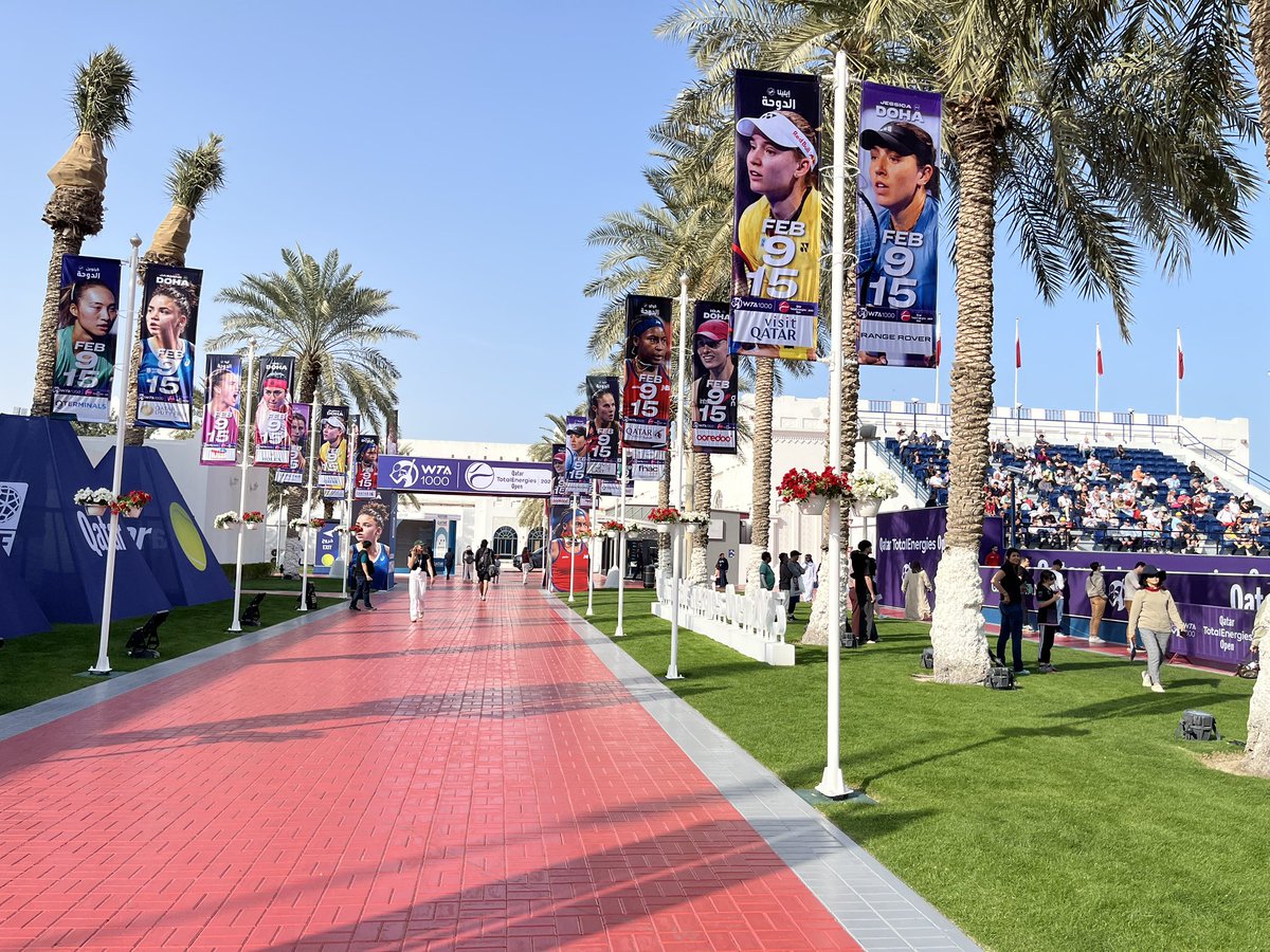 vpsheejith's tweet image. On the eve of Qatar National Sport day. Qatar Open Tennis court