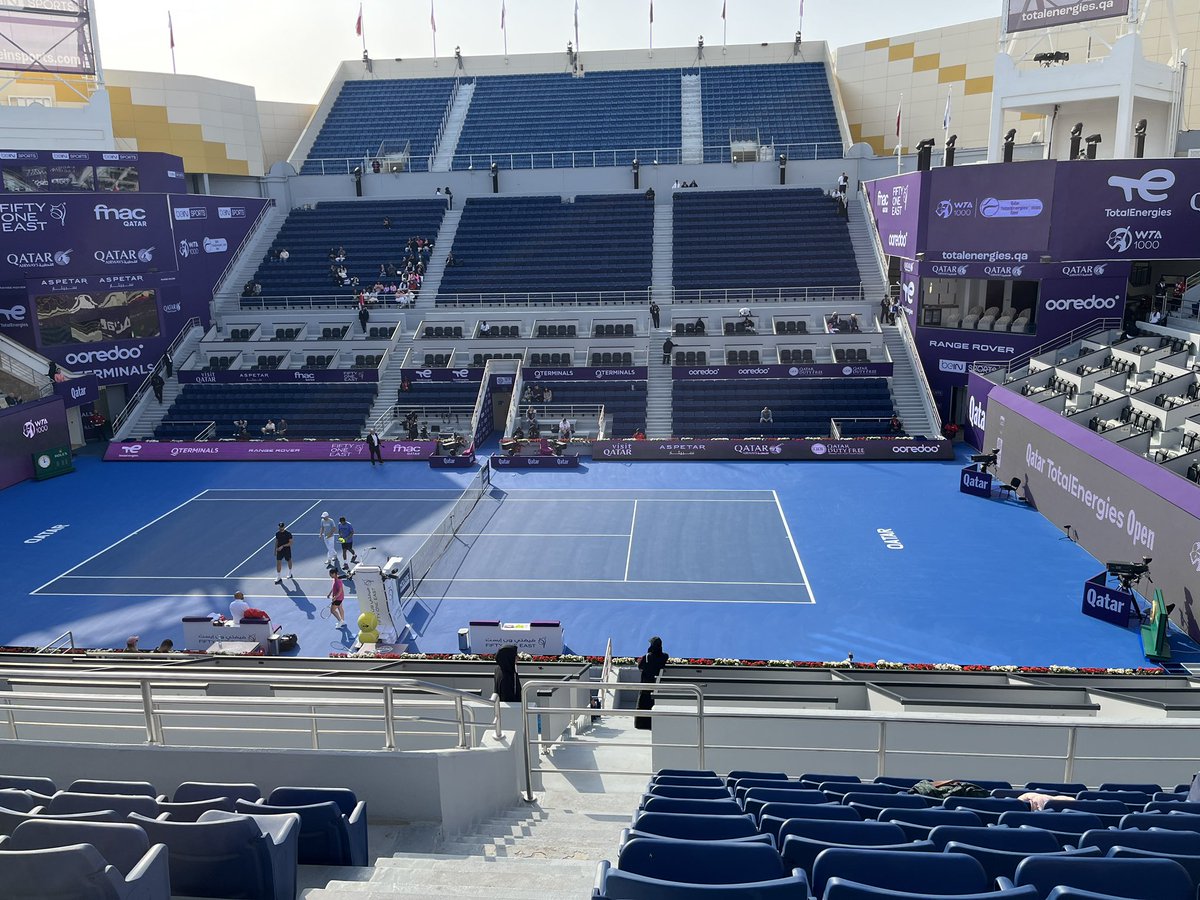 vpsheejith's tweet image. On the eve of Qatar National Sport day. Qatar Open Tennis court