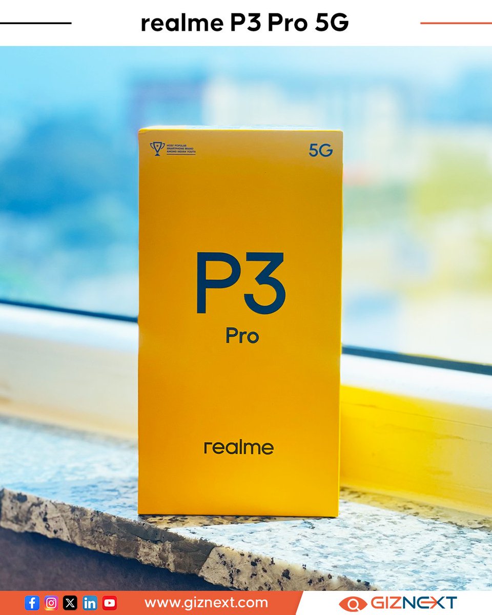 GizNext's tweet photo. 🚀 Here is the first look of Realme P3 Pro 5G ! 🔥 Get ready for a power-packed experience with cutting-edge features! 📱⚡
#realmeP3Pro5G #realme #realmephone #borntoslay #giznext https://t.co/KvskQihUPE