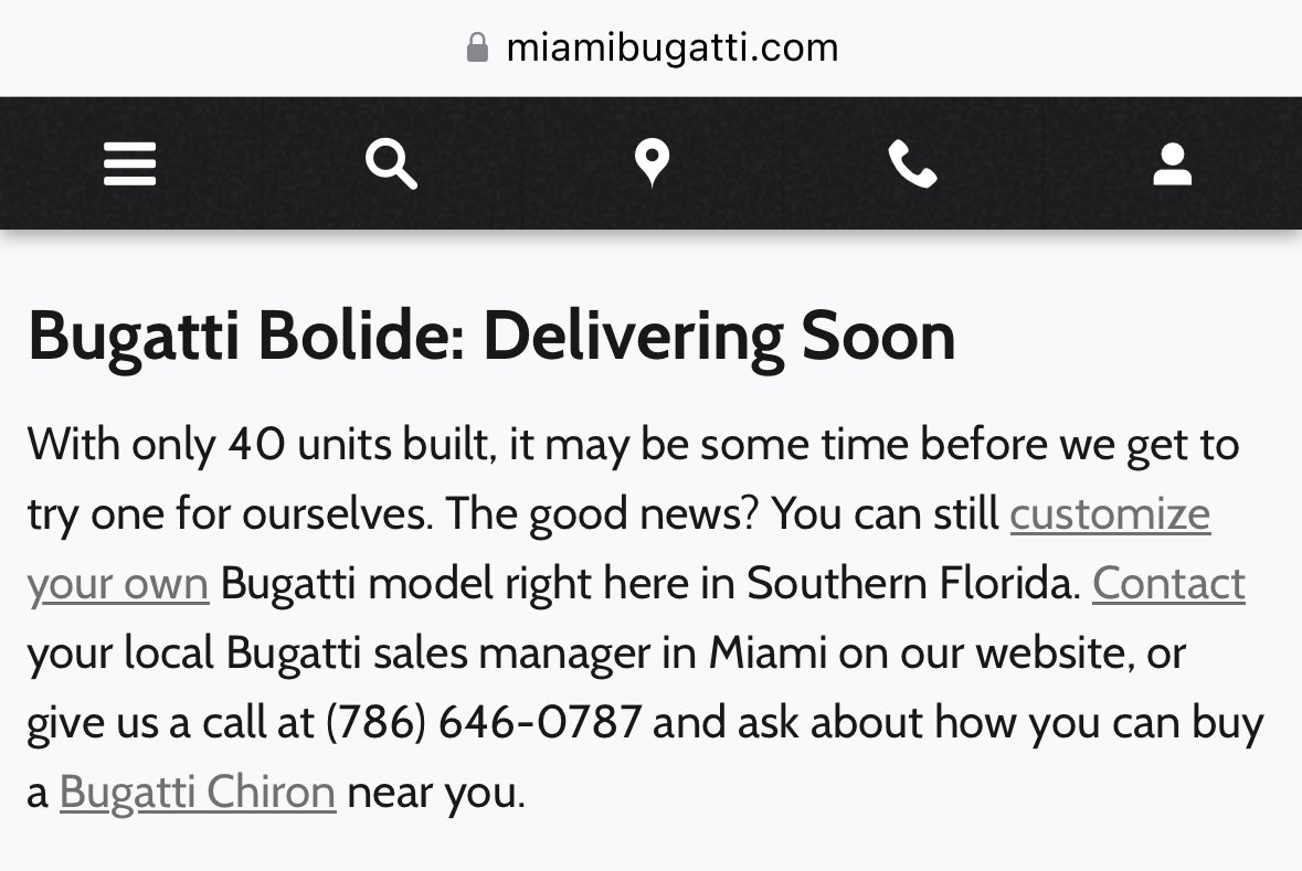 MarniMead4's tweet photo. Dear @theTiser it’s Bugatti with one ‘g’ and there’s 40 of them, not four. https://t.co/MYCICZ6vi3