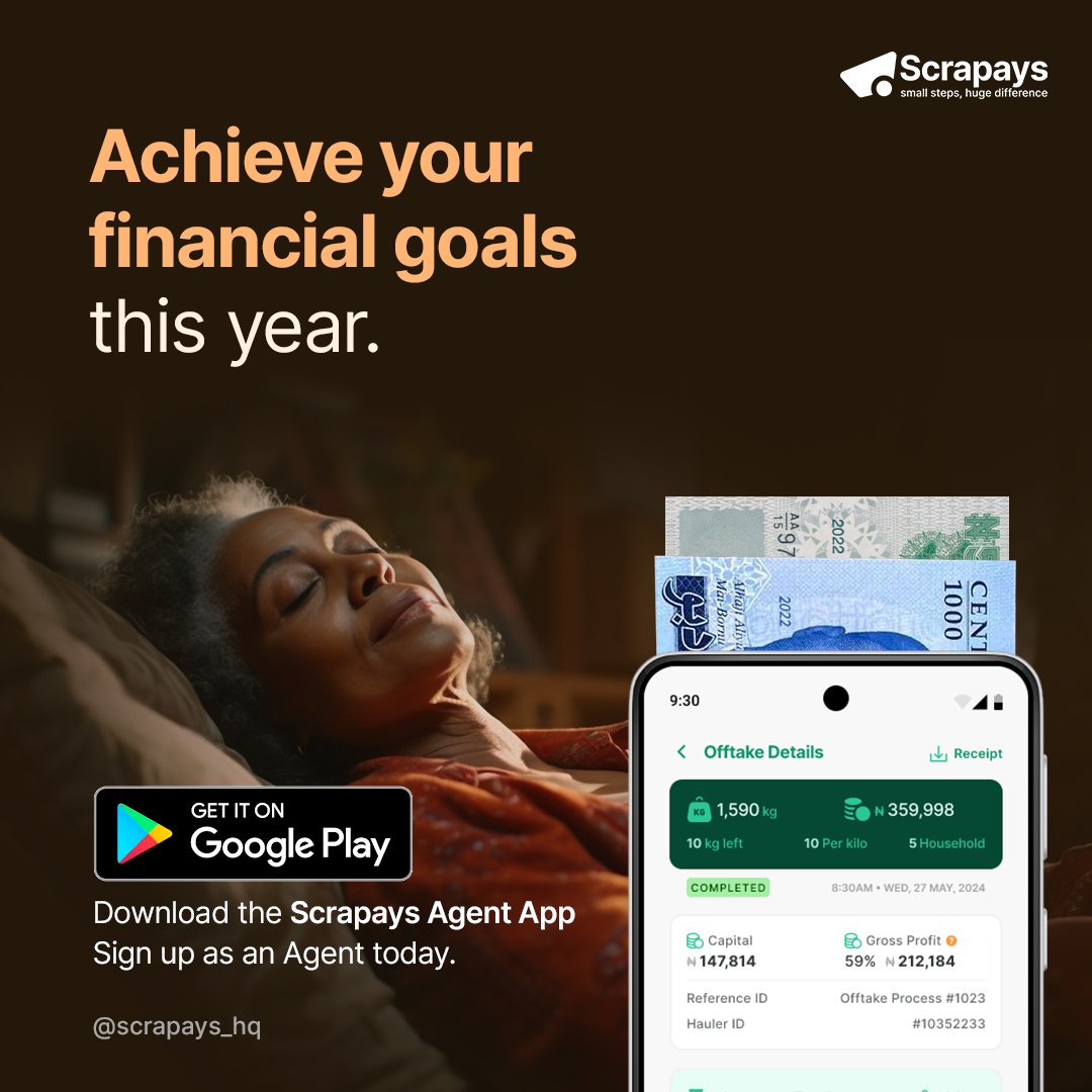 scrapayshq's tweet photo. Start your own profitable scrap business and achieve your financial goals this year.
Download the Scrapays Agent App on Playstore TODAY!
#ScrapaysAgent #ScrapBusiness https://t.co/yQn7bvouyR