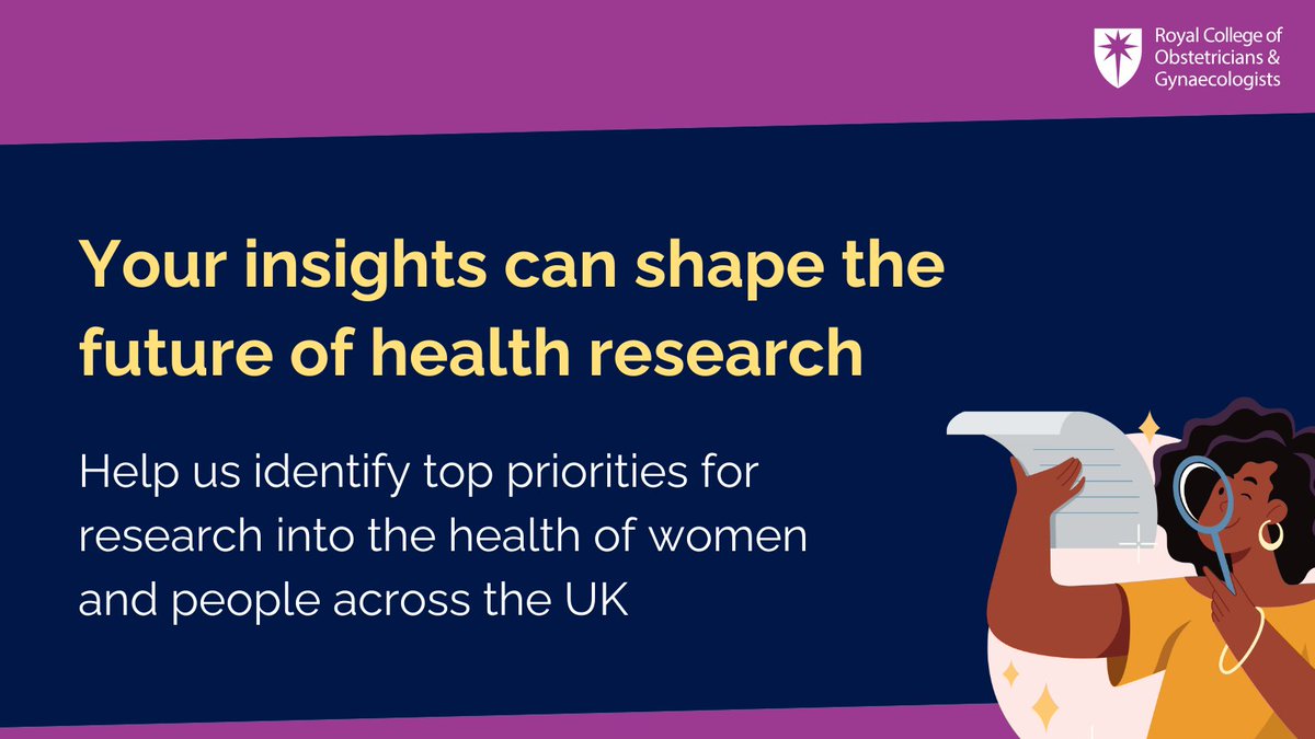 The MASIC Foundation (@masic_uk) on Twitter photo Help <a href="/RCObsGyn/">RoyalCollegeObsGyn</a> identify critical research priorities in women’s and people’s health
From gynaecological conditions to maternity care and health in older age, your voice matters
Complete the short survey and contribute to the future of health research
👉rcog.org.uk/womens-health-… Help <a href="/RCObsGyn/">RoyalCollegeObsGyn</a> identify critical research priorities in women’s and people’s health
From gynaecological conditions to maternity care and health in older age, your voice matters
Complete the short survey and contribute to the future of health research
👉rcog.org.uk/womens-health-…