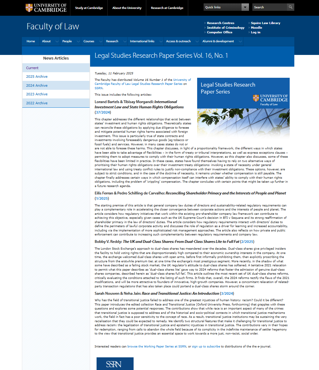 Faculty of Law (@cambridgelaw) on Twitter photo 📢We have issued a new <a href="/SSRN/">SSRN</a> Legal Studies RPS (v16 #1) including articles by <a href="/Lorand_Bartels/">Lorand Bartels</a>, <a href="/EilisFerran/">Eilis Ferran</a> & @pschillingc, Bobby Reddy, and <a href="/SarahCambr/">Sarah Nouwen</a>:
🔗law.cam.ac.uk/press/news/202… 📢We have issued a new <a href="/SSRN/">SSRN</a> Legal Studies RPS (v16 #1) including articles by <a href="/Lorand_Bartels/">Lorand Bartels</a>, <a href="/EilisFerran/">Eilis Ferran</a> & @pschillingc, Bobby Reddy, and <a href="/SarahCambr/">Sarah Nouwen</a>:
🔗law.cam.ac.uk/press/news/202…