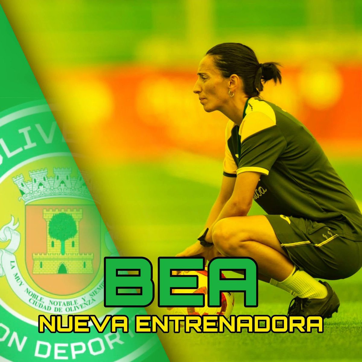 La oliventina <a href="/VeaGalan/">Beatriz Galán Cayado</a>, nueva entrenadora del <a href="/OlivenzaUD/">Olivenza Unión Deportiva</a>.

La actual será su segunda experiencia como entrenadora de un equipo sénior masculino tras su paso por el <a href="/cfsanjorge/">CF San Jorge</a>.

¡Mucha suerte, Bea!