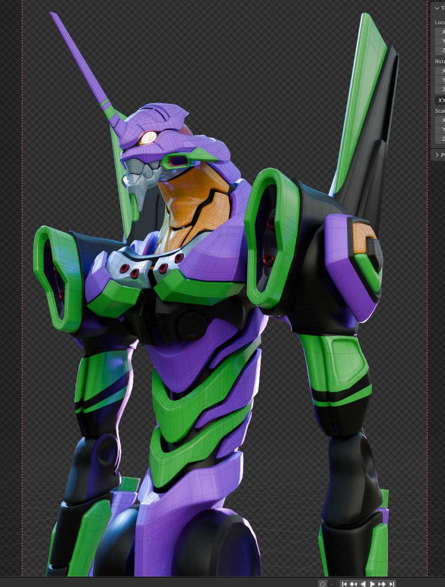 EVA01 WIP - sorry for the non-illustration jumpscareee, taking a short break from 2D stuffs and doing 3D for a bit  (¯▿¯)