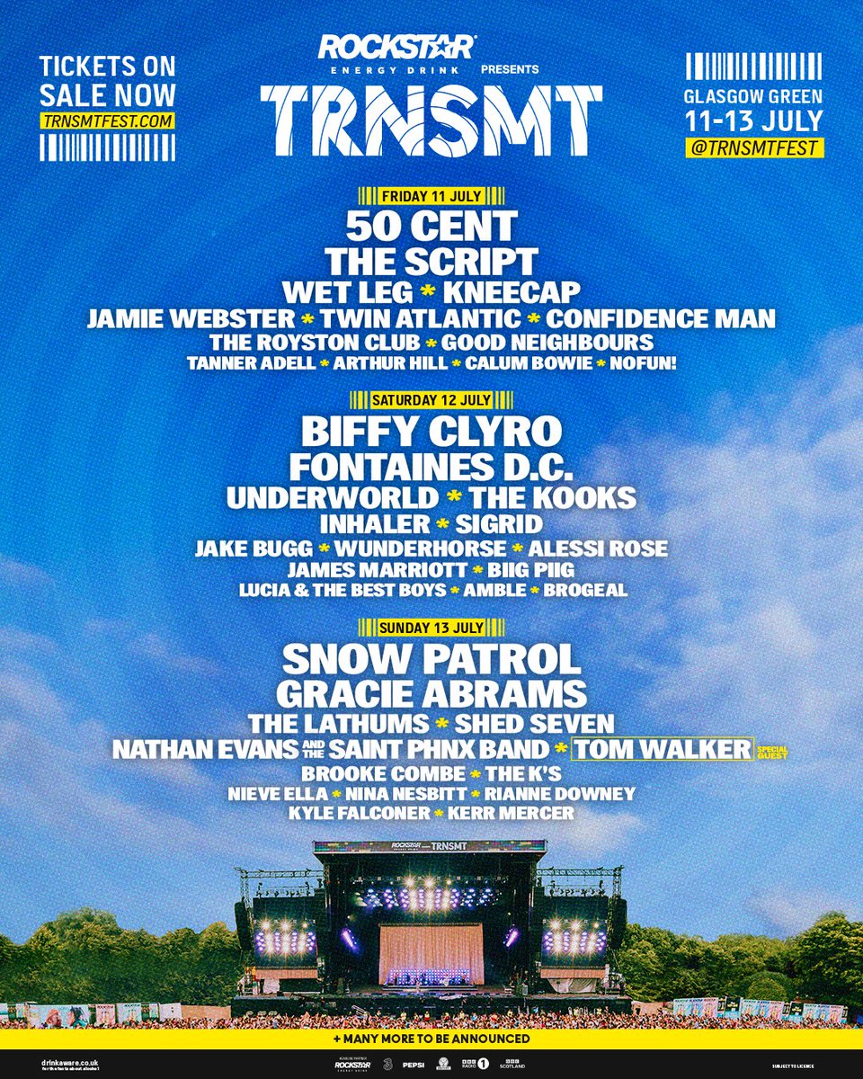 TRNSMT Festival (@trnsmtfest) on Twitter photo LATEST ADDITIONS🔥
<a href="/IamTomWalker/">Tom Walker</a> <a href="/NathanEvanss/">Nathan Evans</a> & The <a href="/saintphnx/">𝐒𝐀𝐈𝐍𝐓 𝐏𝐇𝐍𝐗</a> Band, <a href="/brookecombe/">Brooke Combe</a> and so many more have just been added to the 2025 lineup!
Don’t miss out on securing your tickets with our limited earlybird pricing ~ trnsmt.co/tickets
<a href="/rockstarenergy/">Rockstar Energy Drink</a> LATEST ADDITIONS🔥
<a href="/IamTomWalker/">Tom Walker</a> <a href="/NathanEvanss/">Nathan Evans</a> & The <a href="/saintphnx/">𝐒𝐀𝐈𝐍𝐓 𝐏𝐇𝐍𝐗</a> Band, <a href="/brookecombe/">Brooke Combe</a> and so many more have just been added to the 2025 lineup!
Don’t miss out on securing your tickets with our limited earlybird pricing ~ trnsmt.co/tickets
<a href="/rockstarenergy/">Rockstar Energy Drink</a>