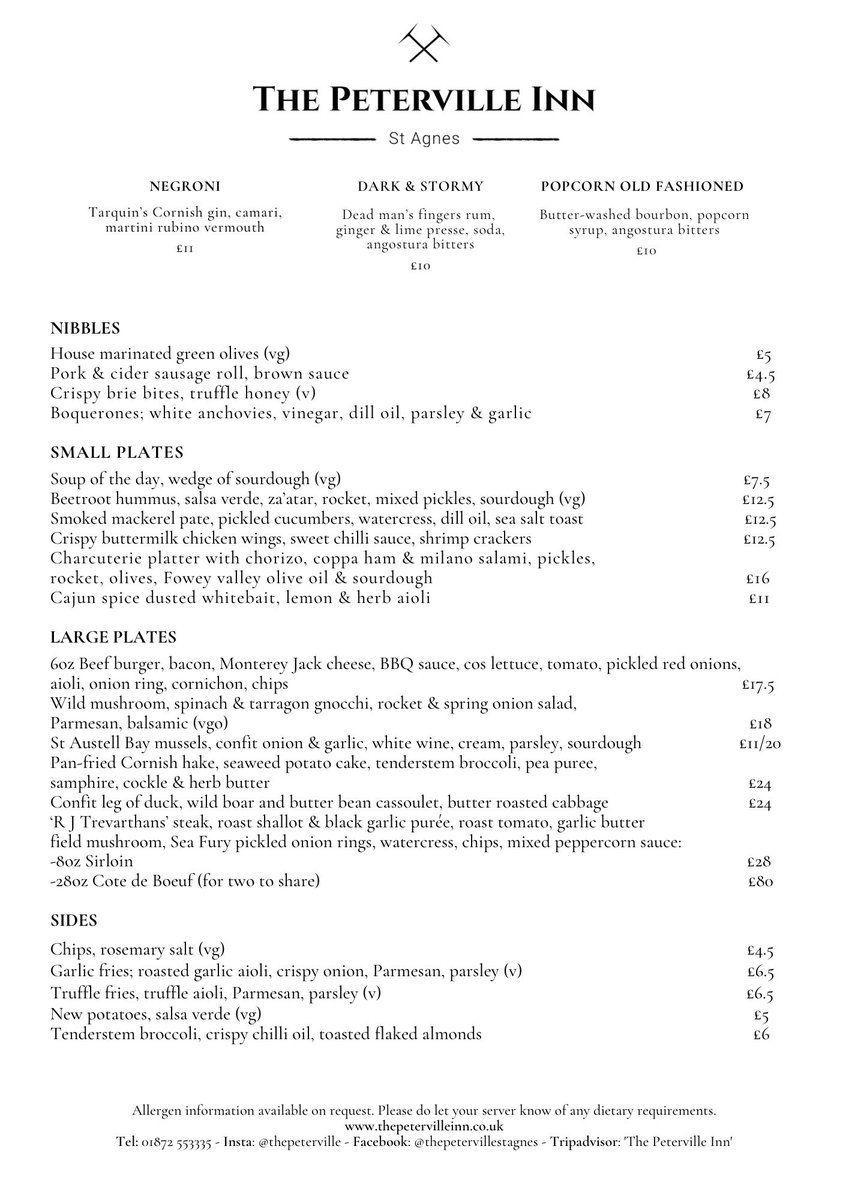 Today’s menu… what would you choose?

#cornwall #stagnes #pub