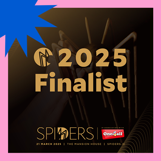 TheBigIdea_IRL's tweet photo. We're delighted to announce that we've made it to the FINALS of the @spiderawards!🥳

BUT we had some help🙌

A B!G shoutout to our friends at @unthink_ie for their endless support and of course our favourite @philipsfarm🤩

Roll on March 21st - let's bring it home!🏆

#Spiders25 https://t.co/QOOBS0Rl3S