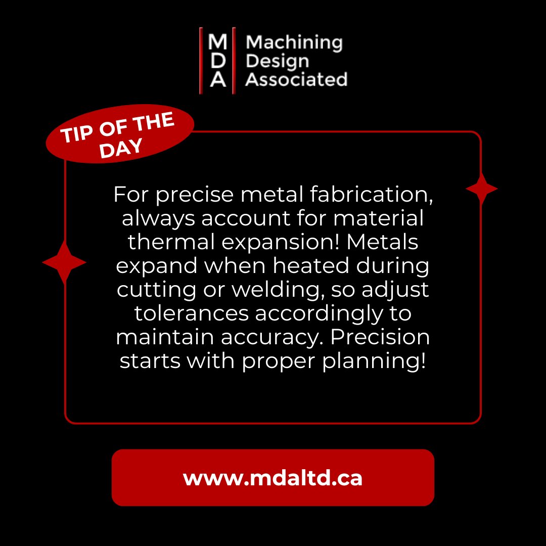 machiningdesign's tweet photo. Tip of The Day: Precision Matters! Adjust for Thermal Expansion in Metal Fabrication 

#MetalFabrication #WeldingTips #Manufacturing #tipoftheday https://t.co/15U78iHTSz