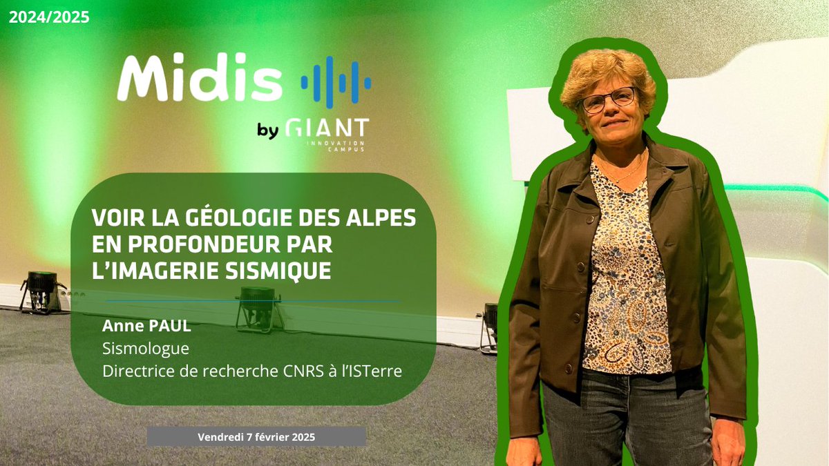 🔄#REPLAY | La conférence #MidisbyGIANT du vendredi 7 février est en ligne !
🗨️Voir la géologie des Alpes en profondeur par l'imagerie sismique
🎙️par Anne PAUL, sismologue, Directrice de recherche <a href="/CNRS/">CNRS 🌍</a> à <a href="/ISTerre_fr/">ISTerre</a>
👀(Re)voir sa conférence : youtu.be/9Gu1o_sBGgw
#WeAreGIANT