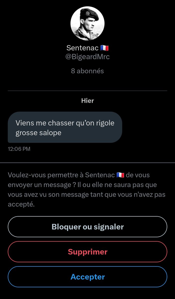 CobraBubble2's tweet photo. C'est toujours drôle de voir que quand je parle de traquer les n*zis, un "patriote" random se sent visé et réagit comme tel. L'ironie est frappante. https://t.co/Gez8bLYSCj