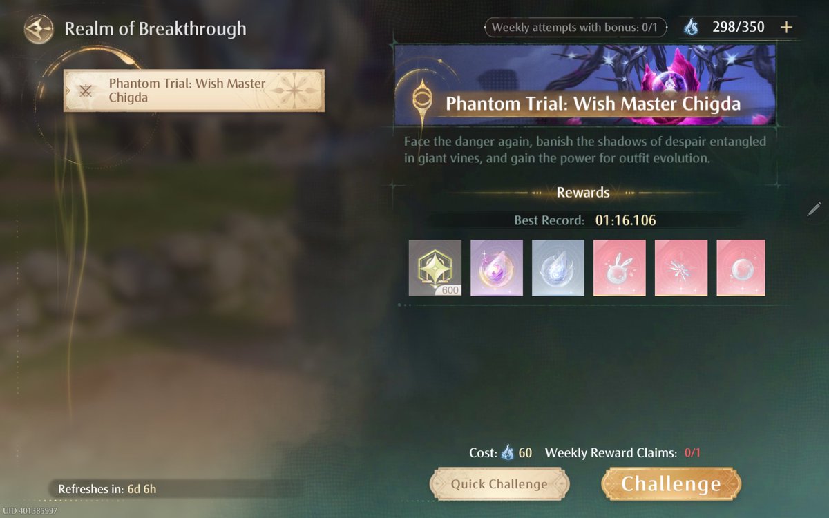 mallowreader's tweet photo. THIS SHOULD BE PERMANENT WITH 2 CHALLENGES A WEEK, like 1 drop a week, does not cut it out😭🙏 or make it that every challenge has a chance to drop double/triple drops

Infold im on my knees. Please fix infinity nikki's weekly challenge and the energy system 😢🙏 https://t.co/mRiyIWMOYj