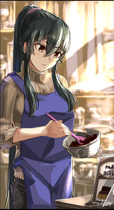 バレンタインの準備中な矢矧 #艦これ #矢矧