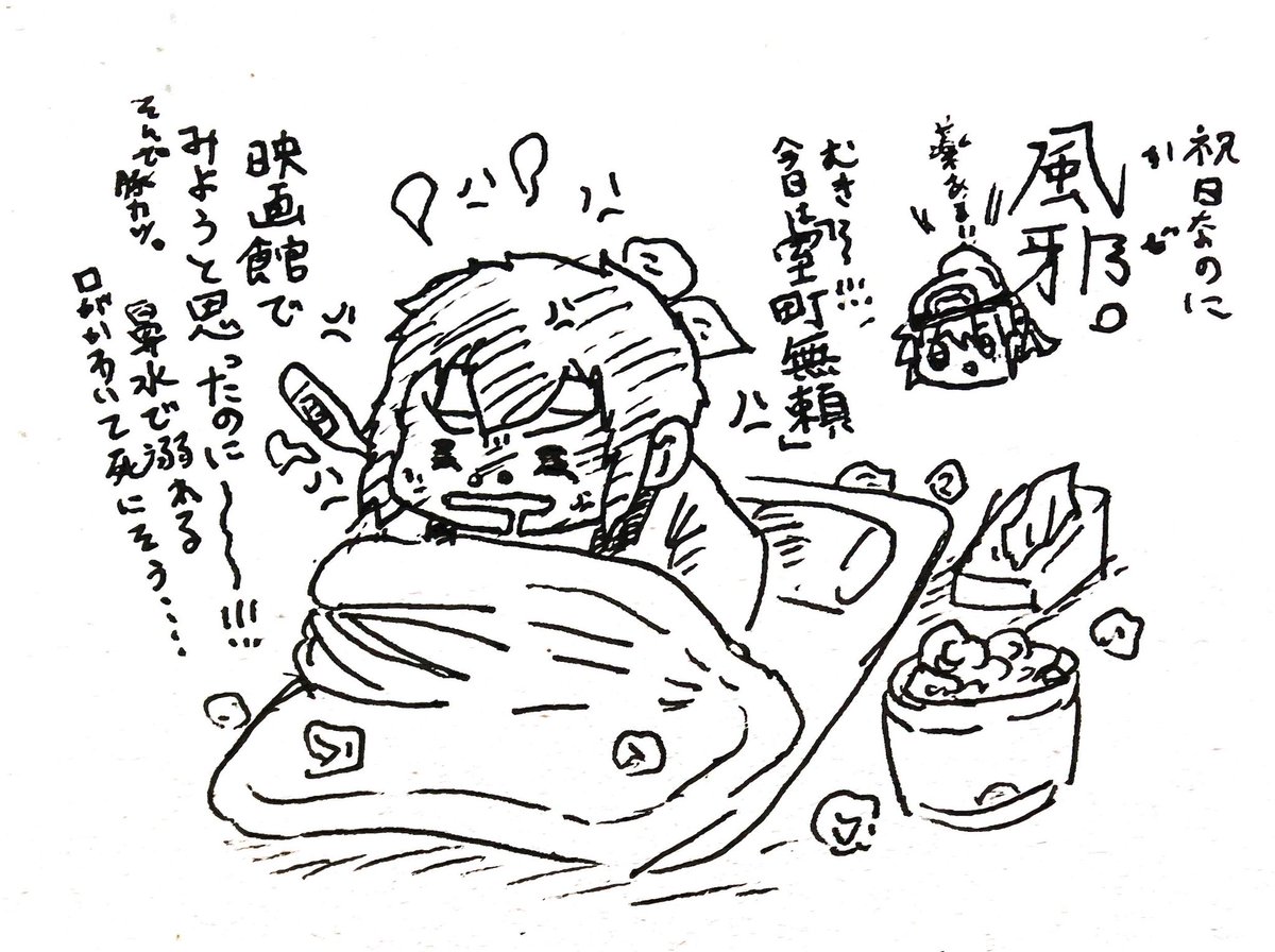 祝日なのに風邪を引いて、どんどん熱が上がってきました。あーぁ、結局一日中布団で横になったままです。 
