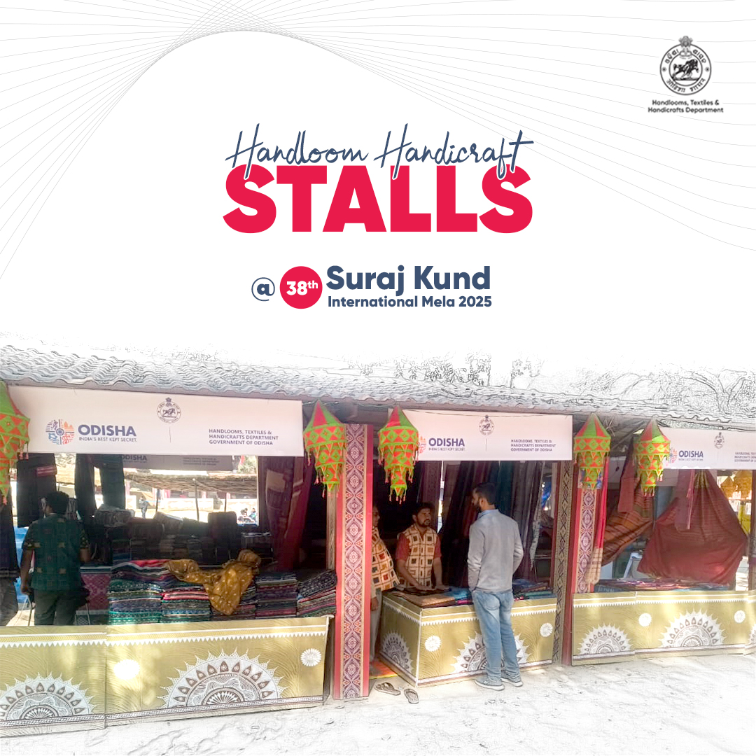 HTH_Odisha's tweet photo. Experience the best of Odisha's crafts and weaves at Surajkund!

The 38th Surajkund International Crafts Mela is ongoing at Haryana. This prestigious event provides a vital platform for weavers and artisans to connect directly with buyers, significantly boosting the market visibility of Odisha's iconic handicrafts and handlooms.

Visit us at the fair until February 23, 2025 and immerse yourself in the vibrant culture of #Odisha, spread across 40 curated stalls. #SurajkundMela #OdishaAtSurajkund #OdishaCrafts #Handloom #Handicrafts

@DhciOdisha @TexMinIndia @HEPC_India @epchindia @IPR_Odisha @HaryanaTourism @Boyanikaonline @UtkalikaOdisha