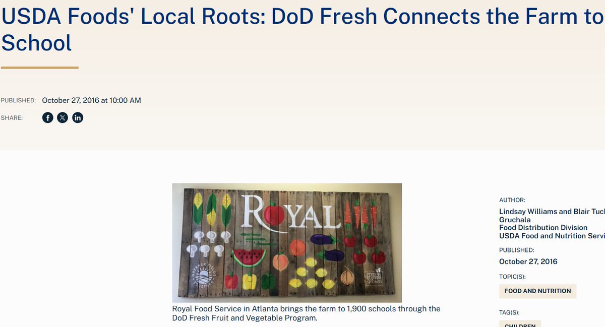 <a href="/WallStreetApes/">Wall Street Apes</a> Govt employees and politicians do not think it's odd or problematic that the DoD is involved in providing school lunches. 

DoD Fresh is the program. Just cut it all and start over. I can't take this crap any more. Kids should be getting lunch from their parents anyway. 

Maybe
