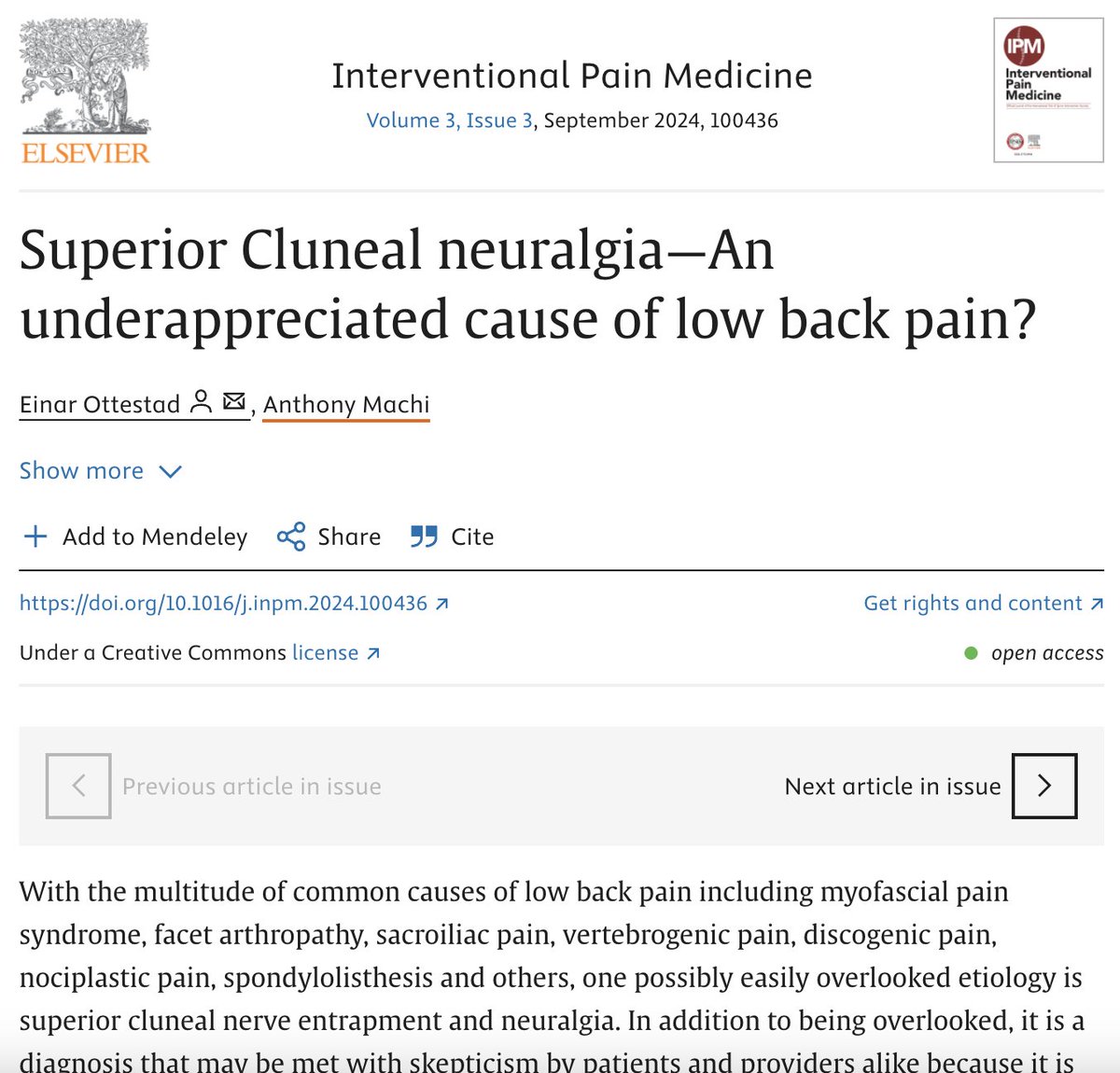 A Hidden Cause of Low Back Pain

What’s new:
•Stanford pain scientists Einar Ottestad and Anthony Machi highlight a little-known cause of low back pain: superior cluneal nerve entrapment. •This happens when small nerves near the lower back get trapped, leading to pain in the