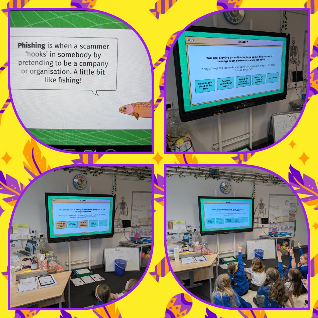 As part of "Safer Internet Day" P3/4 explored the theme "Too Good to Be True". They listened to a Digiduck story about the reliability of online information <a href="/childnet/">Childnet</a>. They were then tasked with challenge questions and discussed what they would do. <a href="/DigitizeCrew/">Digitize</a> <a href="/digilearnpkc/">DigiLearnPKC</a>