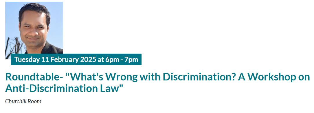 Goodenough College (@goodenoughc) on Twitter photo 📣Roundtable and workshop on anti-discrimination law with <a href="/tarunkhaitan/">Tarun Khaitan</a> Professor (Chair) of Public Law <a href="/LSELaw/">LSE Law School</a>
💎Available to Goodenough Members
🗓️ Tuesday 11 February, 6:00 pm 📣Roundtable and workshop on anti-discrimination law with <a href="/tarunkhaitan/">Tarun Khaitan</a> Professor (Chair) of Public Law <a href="/LSELaw/">LSE Law School</a>
💎Available to Goodenough Members
🗓️ Tuesday 11 February, 6:00 pm