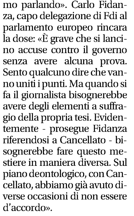 Cose che ho ricevuto dal governo da quando ho scoperto di essere stato spiato dal software di Paragon:

1) Donzelli che mi accusa di essere come chi mi ha spiato
2) Fidanza che mi dà lezioni di deontologia

Tra un po' qualcuno mi darà la colpa di essermi fatto spiare, credo