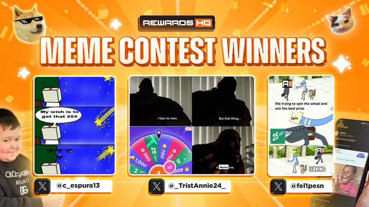 Meme Contest Winners Are In! 🎭

You brought the heat, the humor, and the memes—now it's time to crown the champions!

Big thanks to everyone who joined the fun! Stay tuned for more chances to win.

Who knows? Your meme skills might just land you the next prize! 👀💰