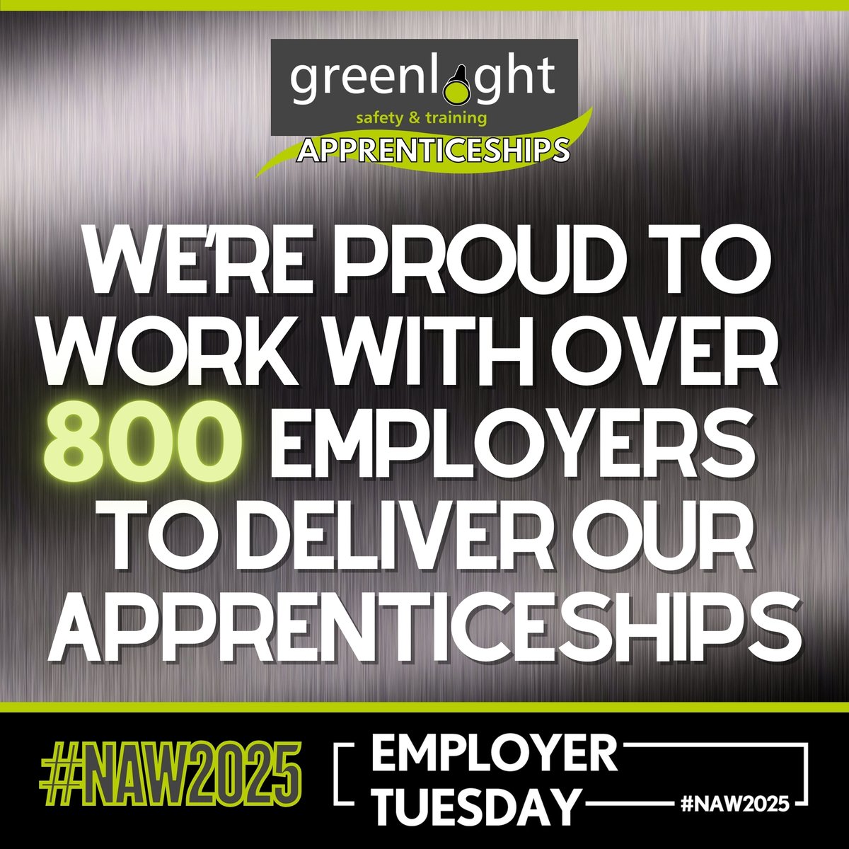 It's #NAW2025  and today is #EmployerTuesday!

We're lucky enough at Greenlight to work with over 800 employers of all sizes to deliver our range of Apprenticeships across the West and South West of the UK - far too many to list in a single post!

We appreciate every one of you!