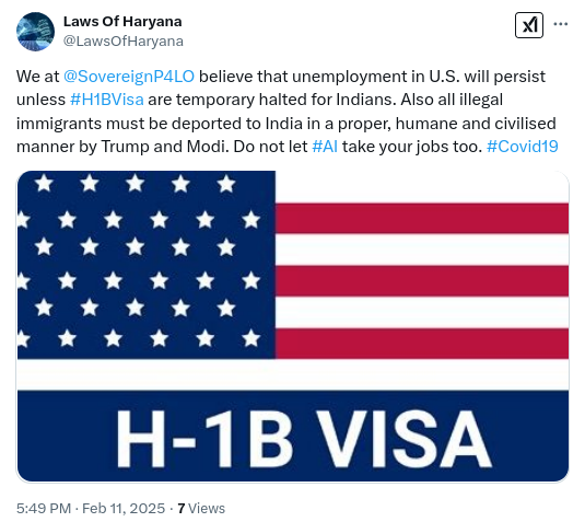 Artificial Intelligence Law (#AILaw) (@lawforai) on Twitter photo We at <a href="/SovereignP4LO/">Sovereign P4LO</a> warn that #Unemployment in U.S. would become worst due to #AI, #H1BVisa, illegal immigrants from India and other countries and establishment of a new #DeepState by Trump and Modi in U.S. and India. Trump would make you beg for food like Modi. #Covid19 We at <a href="/SovereignP4LO/">Sovereign P4LO</a> warn that #Unemployment in U.S. would become worst due to #AI, #H1BVisa, illegal immigrants from India and other countries and establishment of a new #DeepState by Trump and Modi in U.S. and India. Trump would make you beg for food like Modi. #Covid19