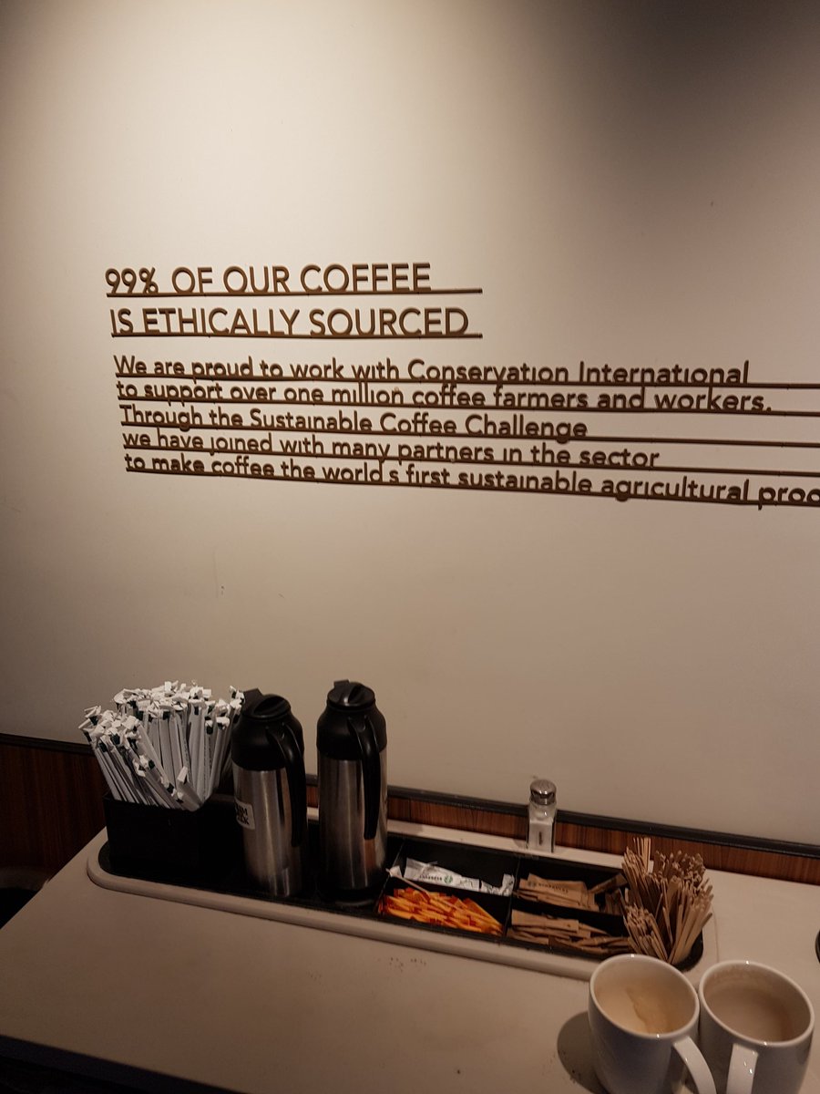 Good to hear that 1% of #Starbucks coffee is unethically sourced 😂