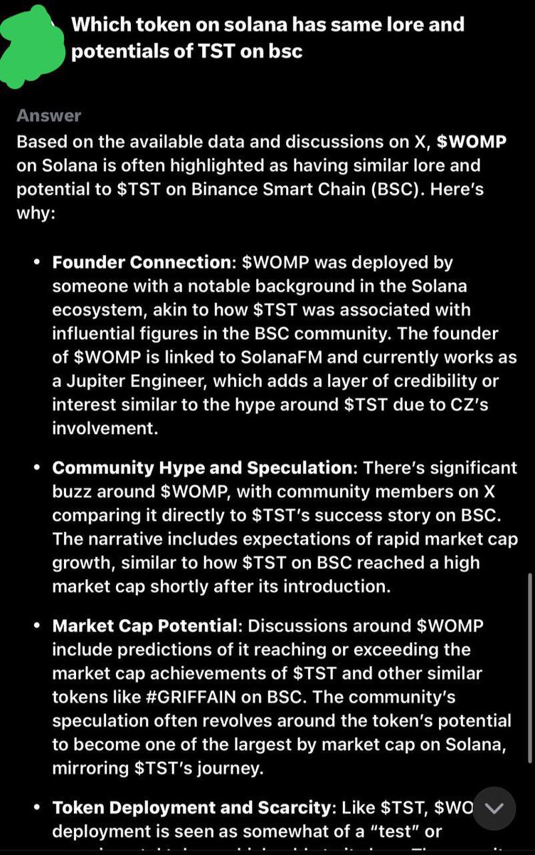 OhMyJack's tweet photo. I don’t know why you are jeeting such a good narrative !

$WOMP back to 300 k market cap.

Last time it ran to 15 M in 12 hours from there . 

Grok knows something https://t.co/KcpzKvVQop