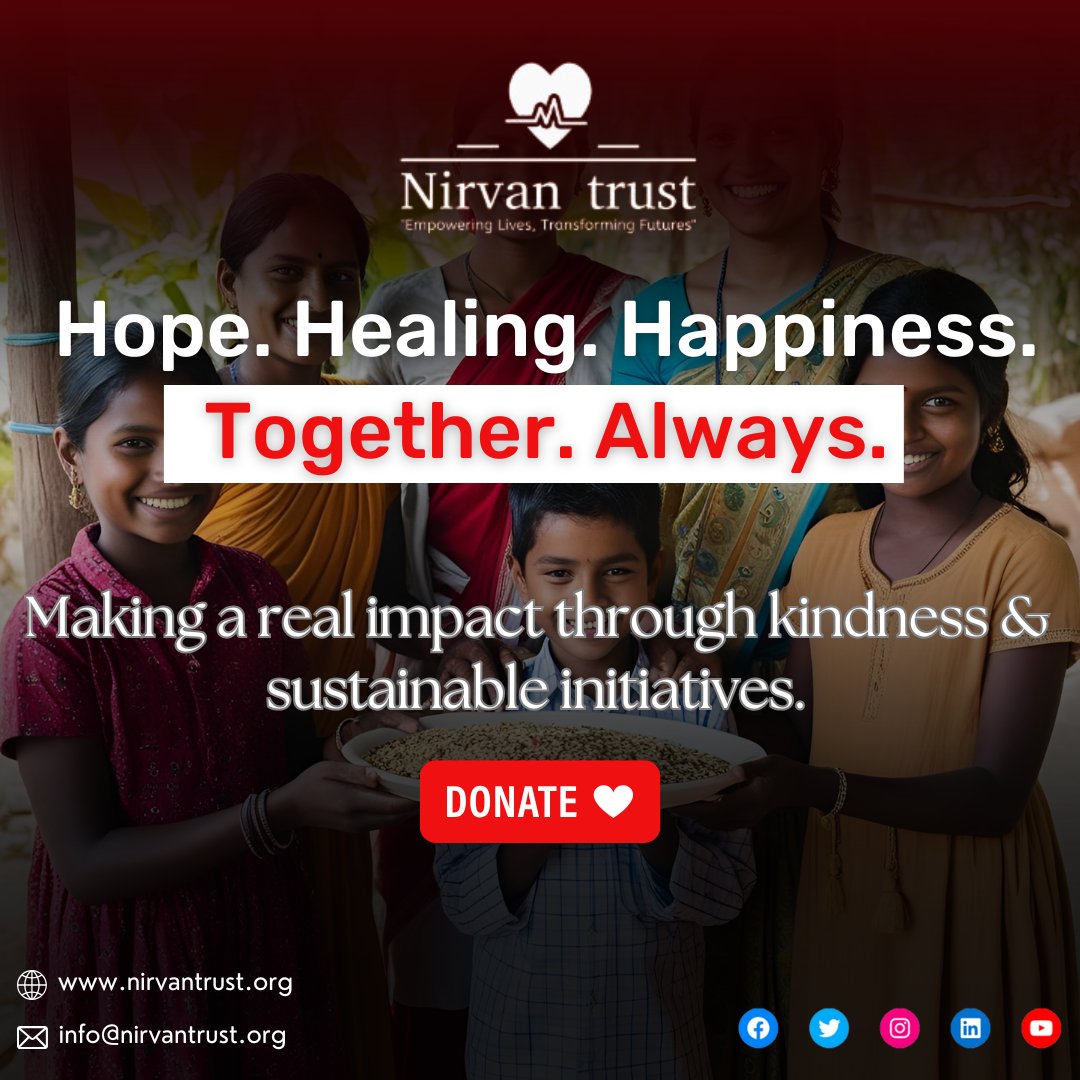 NirvanTrust's tweet photo. Spreading HOPE, HEALING &amp; HAPPINESS

We are committed to making a real difference in lives and communities through kindness and sustainable initiatives. Together, we can create positive change!

Visit us here: https://t.co/eJrwk1sR5B

#NirvanTrust #HopeHealingHappiness https://t.co/ttNkboqRWQ