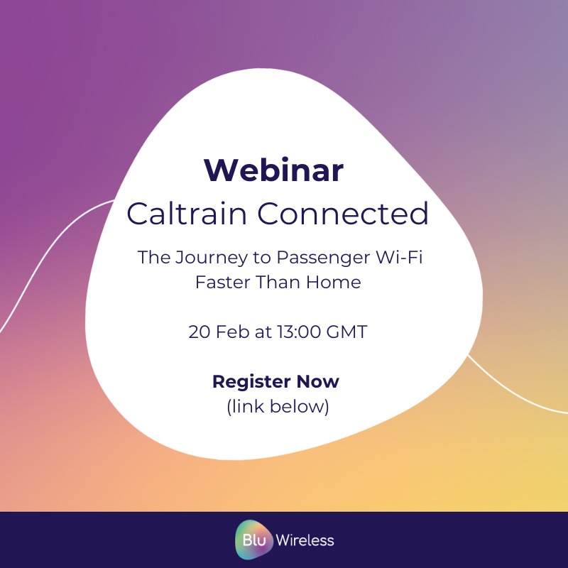 Where will you be on the 20th Feb?

Register for our live webinar with <a href="/NomadDigital/">Nomad Digital</a> &amp; <a href="/Alstom/">Alstom</a> 
➡️ lnkd.in/euMs6Hqy

All about the successful deployment of #mmWave technology on <a href="/Caltrain/">Caltrain</a>, delivering Wi-Fi speeds faster than home.
#TrainWiFi