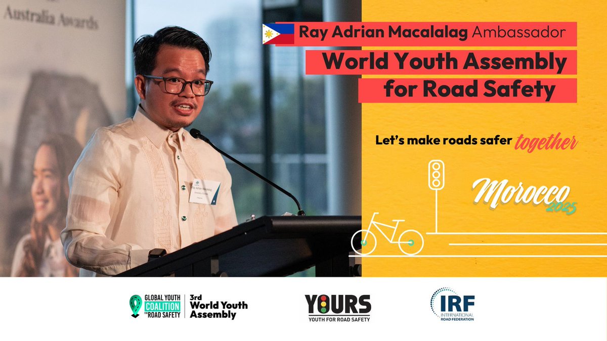 IRF®️ (Official Account) (@irfofficial_org) on Twitter photo The IRF Young Professionals will be representing youth at the 3rd #WYA2025 by <a href="/ClaiminOurSpace/">Global Youth Coalition for Road Safety</a> in Marrakech!
Our #IRFYP delegates, Ray Macalalag and Tendekayi Marapara, will be actively participating in the assembly, contributing their perspectives and dedication to advancing The IRF Young Professionals will be representing youth at the 3rd #WYA2025 by <a href="/ClaiminOurSpace/">Global Youth Coalition for Road Safety</a> in Marrakech!
Our #IRFYP delegates, Ray Macalalag and Tendekayi Marapara, will be actively participating in the assembly, contributing their perspectives and dedication to advancing