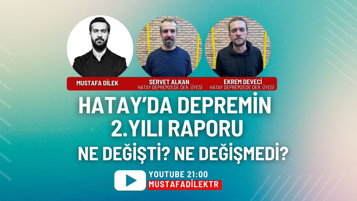 Hatay Depremzede Derneği tarafından hazırlanan Hatay'da Depremin 2.Yılı Raporunu Dernek Üyeleri Servet Alkan ve Ekrem Deveci ile birlikte konuşacağız.

Depremden sonra Hatay'da ne değişti? 
Barınma, Eğitim, Sağlık, Altayapı, Ulaşım, Rezerv Alan, Demografik Yapı tartışmalarının
