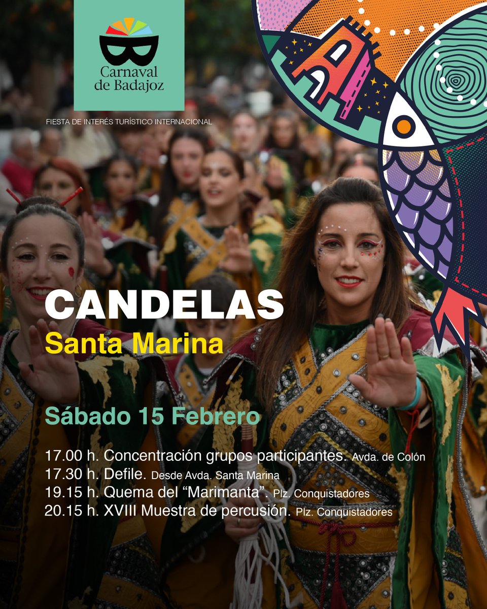 CarnavalBJZ's tweet photo. 🔥 La barriada de Santa Marina celebra este fin de semana la Fiesta de las Candelas, con la tradicional quema del "Marimanta".
Organiza: Asociación de Vecinos Santa Marina - Badajoz
https://t.co/2lDEJUJmP7
#carnavaldebadajoz #candelasdesantamarina #marimanta #quierounhornazo https://t.co/1nrZmH8X3P