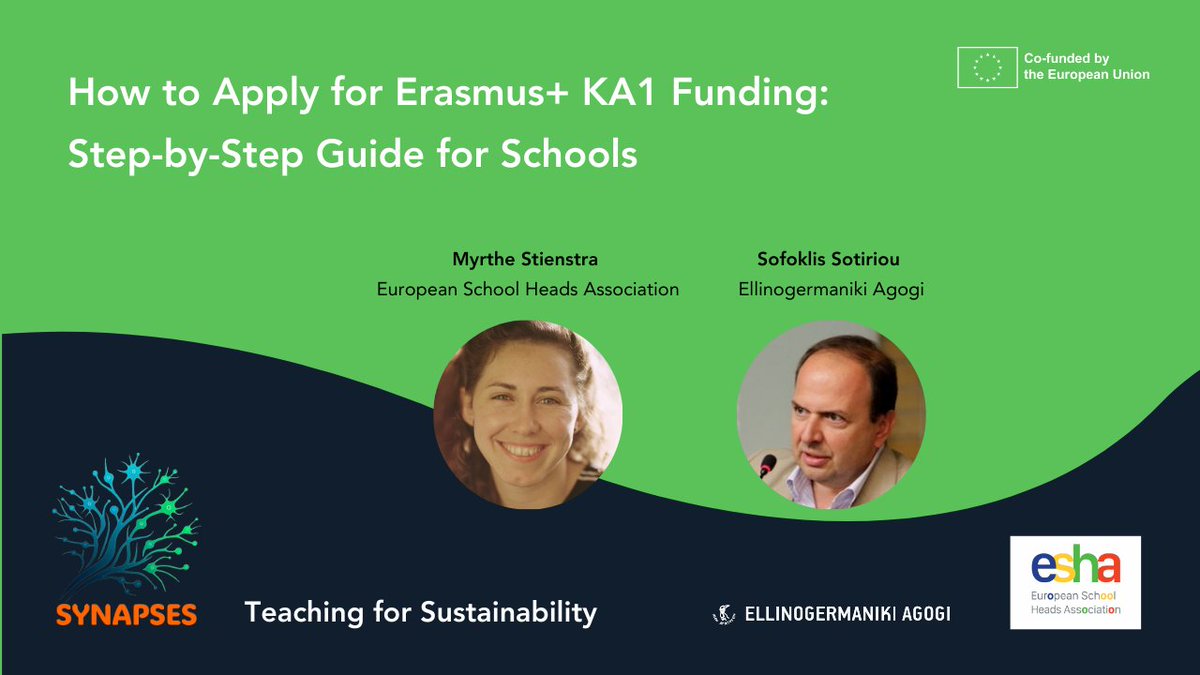 In case you missed it, you can now watch our latest webinar on Erasmus+ KA1 mobility funding for school heads and staff.
📺▶️ youtu.be/tXwPN_qZBnQ?si…

#Sustainability #Citizenship #ErasmusPlus #Funding #SynapsesAcademy