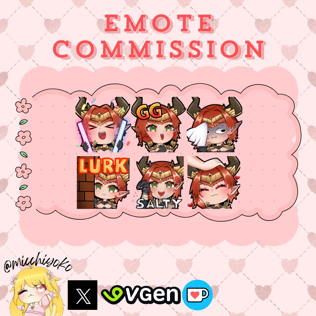 micchiyoko's tweet photo. 3 Batch Emote Commissioned by @SRKross 🥹🙏🏻💓 on Vgen!
Thank you so much for supporting my work!
Feel free to check her out everyone !
#EmoteComms #commsX #VGenComm #Vgen #VgenComms https://t.co/xA2K6gVhkc