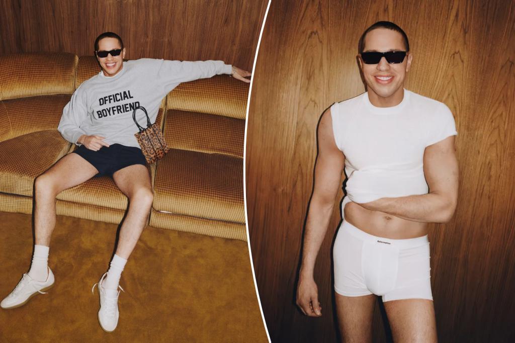 Pete Davidson strips down to his skivvies for Reformation after tattoo removal trib.al/qjNQ3hR