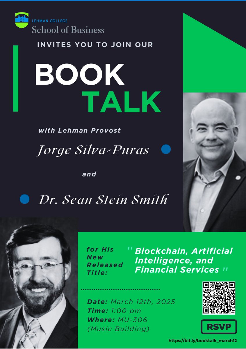 Dr Sean Stein Smith (@seansteinsmith) on Twitter photo Looking forward to my upcoming book talk hosted by <a href="/LehmanCollege/">Lehman College</a> Provost <a href="/silvapuras/">Jorge Silva-Puras</a> who is also an #AI and #tech enthusiast! 😎🤓
<a href="/ny_cpasociety/">NYCPA - The New York State Society of CPAs</a> <a href="/CUNY/">The City University of New York</a> Looking forward to my upcoming book talk hosted by <a href="/LehmanCollege/">Lehman College</a> Provost <a href="/silvapuras/">Jorge Silva-Puras</a> who is also an #AI and #tech enthusiast! 😎🤓
<a href="/ny_cpasociety/">NYCPA - The New York State Society of CPAs</a> <a href="/CUNY/">The City University of New York</a>