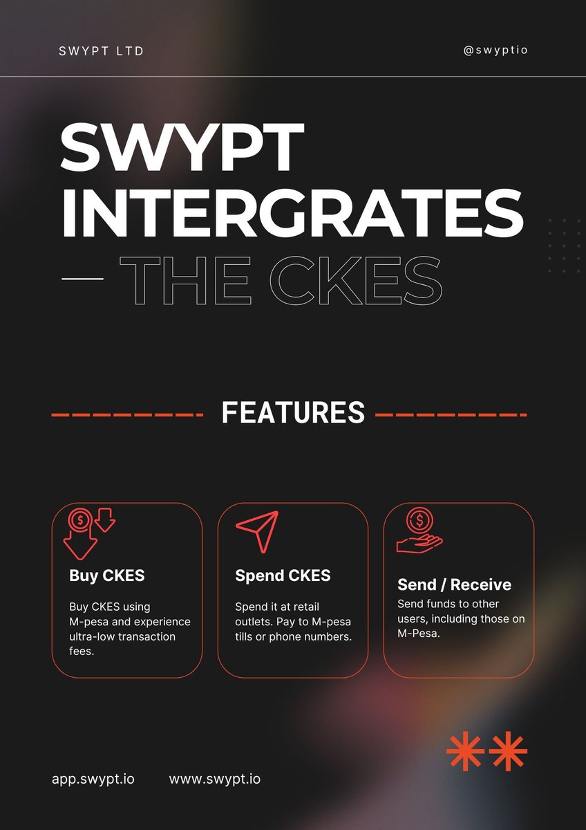 swyptio's tweet photo. Bringing costless transactions
Swypt now supports Kenya's first decentralised stablecoin, #CKES .
Shout to @MentoLabs which supports a growing portfolio of decentralized stable assets: cUSD, cEUR, cREAL, eXOF, cKES, PUSO, and cCOP, with more coming soon. https://t.co/n9T0A6MZfk