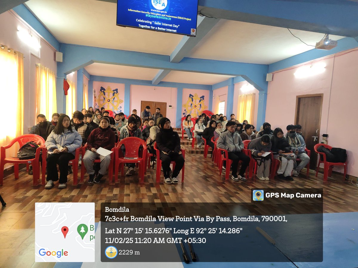 GCBNSSunit's tweet photo. #SaferInternetDay observed by #NIC &amp; NSS-GCB. Er. PK Thungon, DIO of West Kameng educated students &amp; staff on Cyber Security, Safe Internet usage &amp; Cyber Hygiene Practices @DBomdila @GCBomdila_1988 @nss_rdguwahati @_NSSIndia @_NSSAwards https://t.co/OjmUsgGo3B