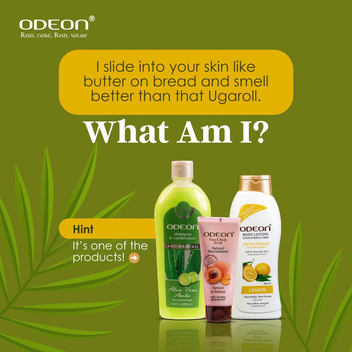odeonworldug's tweet photo. What am I (skin care riddle)
Drop your answers below 👇

#ODEONUg #GuessWho https://t.co/GEG5wnZXSv