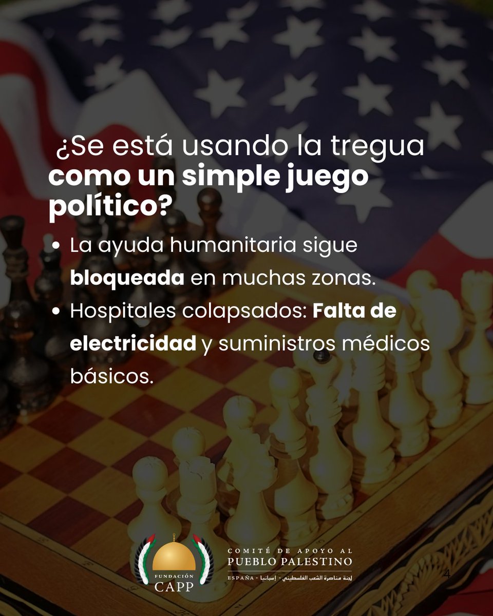 ¿TREGUA O MENTIRA?

💣 Trump amenaza con romper el alto al fuego, mientras Israel sigue atacando a pesar de la tregua. Bombardeos, bloqueos humanitarios y desplazamientos continúan, dejando claro que el alto al fuego no ha significado seguridad para la gente de Gaza.