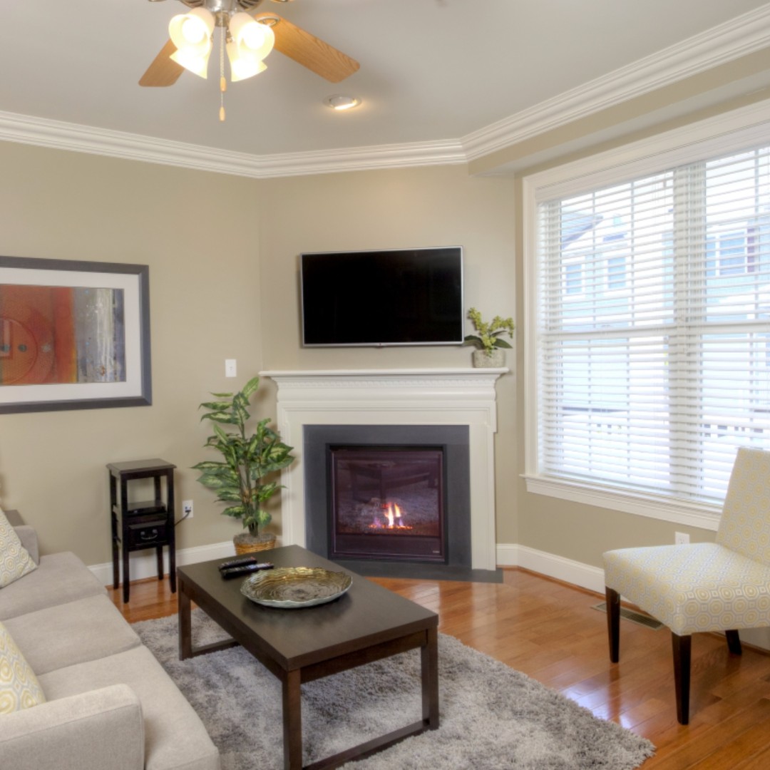 Unwind and warm up by the fire after a busy day. Our townhomes feature gas fireplaces that offer the perfect cozy ambiance with just the flip of a switch. 🔥